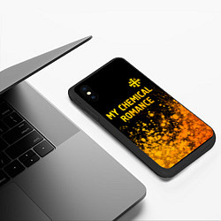 Чехол iPhone XS Max матовый My Chemical Romance - gold gradient: символ сверху, цвет: 3D-черный — фото 2