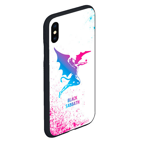 Чехол iPhone XS Max матовый Black Sabbath neon gradient style / 3D-Черный – фото 2