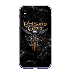 Чехол iPhone XS Max матовый Baldurs Gate 3 dark logo