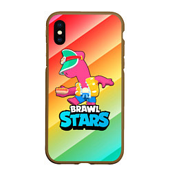 Чехол iPhone XS Max матовый Brawl Stars Doug, цвет: 3D-коричневый