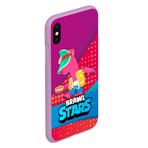 Чехол iPhone XS Max матовый Brawl Stars Doug / 3D-Сиреневый – фото 2