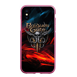 Чехол iPhone XS Max матовый Baldurs Gate 3 logo