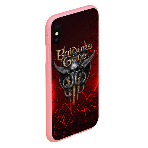 Чехол iPhone XS Max матовый Baldurs Gate 3 logo red / 3D-Баблгам – фото 2