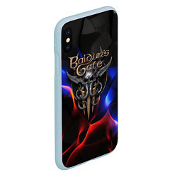 Чехол iPhone XS Max матовый Baldurs Gate 3 blue red fire, цвет: 3D-голубой — фото 2