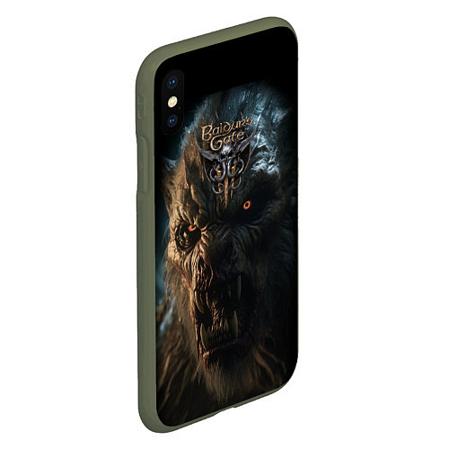Чехол iPhone XS Max матовый Baldurs Gate 3 оборотень / 3D-Темно-зеленый – фото 2