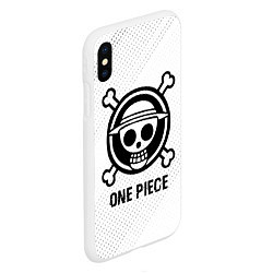 Чехол iPhone XS Max матовый One Piece glitch на светлом фоне, цвет: 3D-белый — фото 2