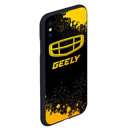 Чехол iPhone XS Max матовый Geely - gold gradient / 3D-Черный – фото 2