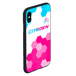 Чехол iPhone XS Max матовый Citroen neon gradient style: символ сверху, цвет: 3D-черный — фото 2