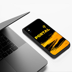 Чехол iPhone XS Max матовый Portal - gold gradient: символ сверху, цвет: 3D-черный — фото 2