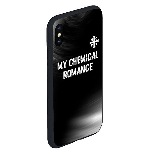 Чехол iPhone XS Max матовый My Chemical Romance glitch на темном фоне: символ / 3D-Черный – фото 2