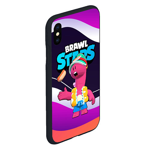 Чехол iPhone XS Max матовый Даг с хотдогом - Brawl Stars / 3D-Черный – фото 2