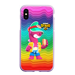 Чехол iPhone XS Max матовый Doug Brawl stars, цвет: 3D-сиреневый