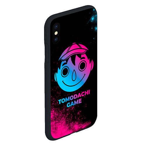 Чехол iPhone XS Max матовый Tomodachi Game - neon gradient / 3D-Черный – фото 2