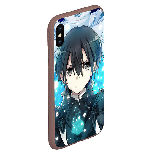 Чехол iPhone XS Max матовый Sword Art Online Кадзуто Киригая / 3D-Коричневый – фото 2