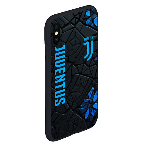 Чехол iPhone XS Max матовый Juventus logo / 3D-Черный – фото 2