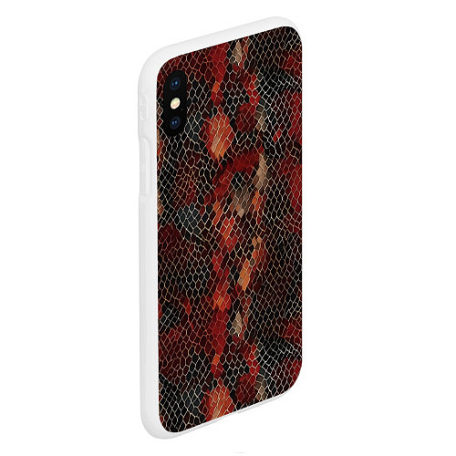 Чехол iPhone XS Max матовый Кожа змея / 3D-Белый – фото 2