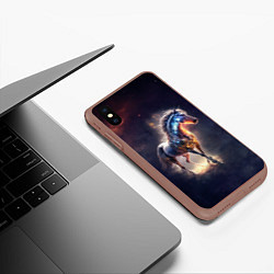 Чехол iPhone XS Max матовый Звездный скакун, цвет: 3D-коричневый — фото 2