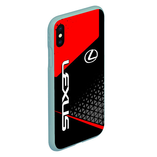 Чехол iPhone XS Max матовый Lexus - red sportwear / 3D-Мятный – фото 2