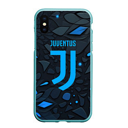 Чехол iPhone XS Max матовый Juventus blue logo, цвет: 3D-мятный