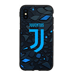 Чехол iPhone XS Max матовый Juventus blue logo