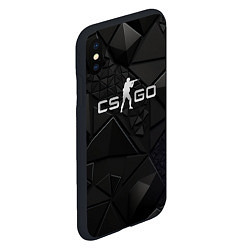 Чехол iPhone XS Max матовый CSGO silver black, цвет: 3D-черный — фото 2