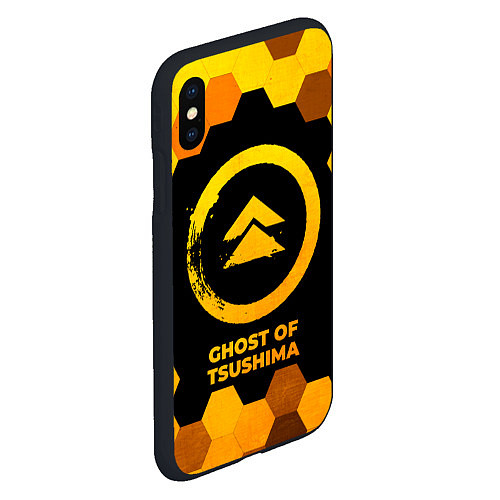 Чехол iPhone XS Max матовый Ghost of Tsushima - gold gradient / 3D-Черный – фото 2