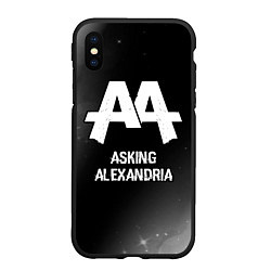 Чехол iPhone XS Max матовый Asking Alexandria glitch на темном фоне, цвет: 3D-черный
