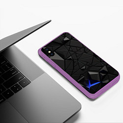 Чехол iPhone XS Max матовый Черная объемная текстура, цвет: 3D-фиолетовый — фото 2