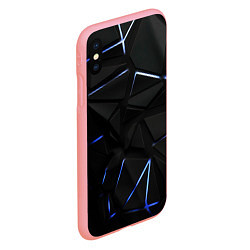 Чехол iPhone XS Max матовый Black texture neon line, цвет: 3D-баблгам — фото 2