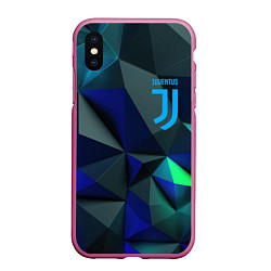 Чехол iPhone XS Max матовый Juventus blue abstract logo