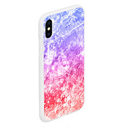 Чехол iPhone XS Max матовый Текстура - Red blue fantasy, цвет: 3D-белый — фото 2