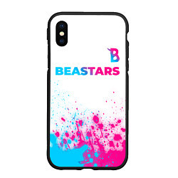 Чехол iPhone XS Max матовый Beastars neon gradient style: символ сверху, цвет: 3D-черный