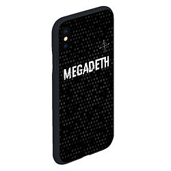 Чехол iPhone XS Max матовый Megadeth glitch на темном фоне: символ сверху, цвет: 3D-черный — фото 2