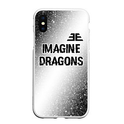Чехол iPhone XS Max матовый Imagine Dragons glitch на светлом фоне: символ све, цвет: 3D-белый