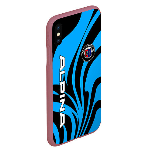 Чехол iPhone XS Max матовый Alpina - blue colors / 3D-Малиновый – фото 2