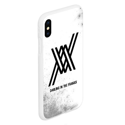 Чехол iPhone XS Max матовый Darling in the FranXX glitch на светлом фоне / 3D-Белый – фото 2