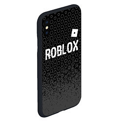 Чехол iPhone XS Max матовый Roblox glitch на темном фоне: символ сверху, цвет: 3D-черный — фото 2