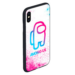 Чехол iPhone XS Max матовый Among Us neon gradient style, цвет: 3D-черный — фото 2