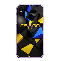 Чехол iPhone XS Max матовый CSGO blue yellow abstract