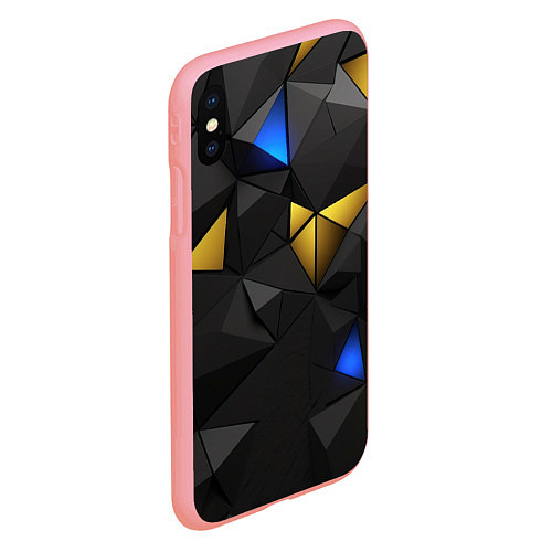 Чехол iPhone XS Max матовый Black yellow geometry / 3D-Баблгам – фото 2