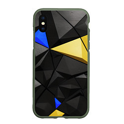 Чехол iPhone XS Max матовый Black yellow elements