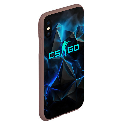 Чехол iPhone XS Max матовый CSGO neon style logo / 3D-Коричневый – фото 2