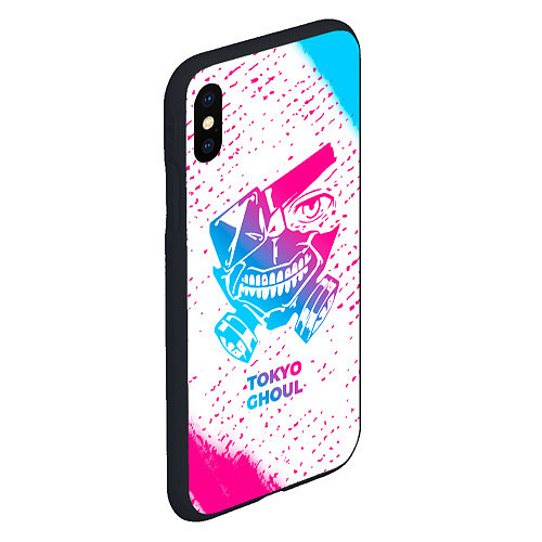 Чехол iPhone XS Max матовый Tokyo Ghoul neon gradient style / 3D-Черный – фото 2