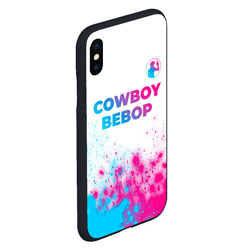 Чехол iPhone XS Max матовый Cowboy Bebop neon gradient style: символ сверху / 3D-Черный – фото 2