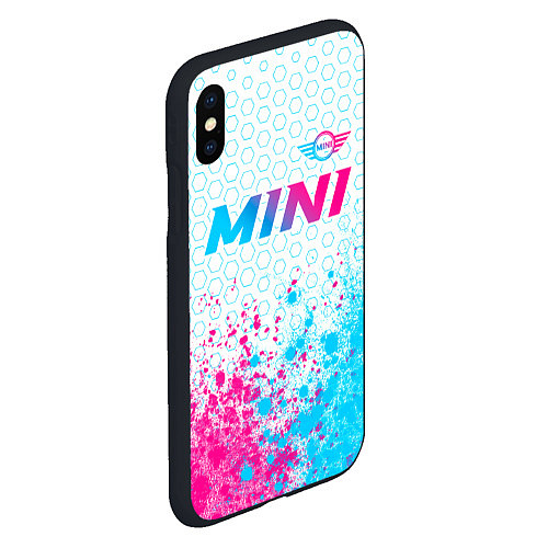 Чехол iPhone XS Max матовый Mini neon gradient style: символ сверху / 3D-Черный – фото 2