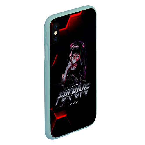 Чехол iPhone XS Max матовый Аниме-КУРОМЕ / 3D-Мятный – фото 2