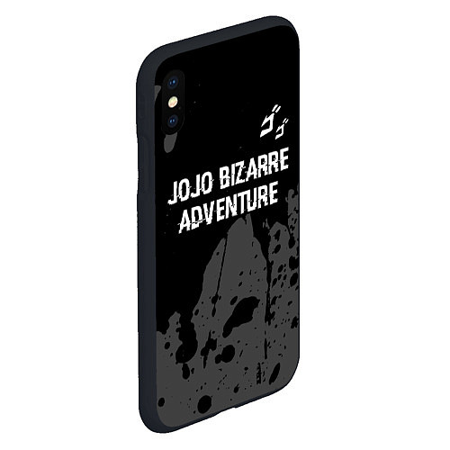 Чехол iPhone XS Max матовый JoJo Bizarre Adventure glitch на темном фоне: симв / 3D-Черный – фото 2