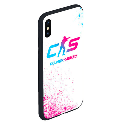 Чехол iPhone XS Max матовый Counter-Strike 2 neon gradient style / 3D-Черный – фото 2