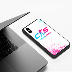 Чехол iPhone XS Max матовый Counter-Strike 2 neon gradient style, цвет: 3D-черный — фото 2
