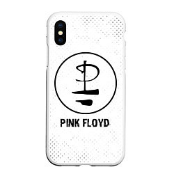 Чехол iPhone XS Max матовый Pink Floyd glitch на светлом фоне, цвет: 3D-белый